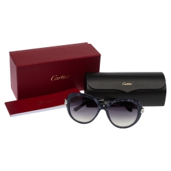 مملوكة مسبقًا Cartier Charcoal/Grey Gradient Panthère Wild de Cartier Sunglasses