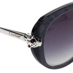 مملوكة مسبقًا Cartier Charcoal/Grey Gradient Panthère Wild de Cartier Sunglasses