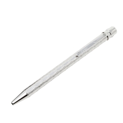 Pre Owned Cartier Palladium Finish Monogram Santos De Cartier Ballpoint Pen