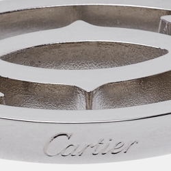 Pre Owned Cartier Logo Silver Tone Cord Necklace
