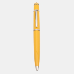 Pre Owned Cartier Diabolo Yellow Lacquer Palladium FInish Mini Ballpoint Pen