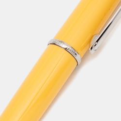Pre Owned Cartier Diabolo Yellow Lacquer Palladium FInish Mini Ballpoint Pen