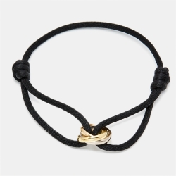 Pre Owned Cartier Trinity 18k Three Tone Gold Adjustable Cord Bracelet