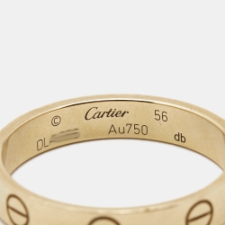 Pre Owned Cartier Love 18k Yellow Gold Small Model Wedding Band Ring Size 56