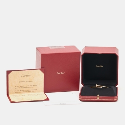 Pre Owned Cartier Juste Un Clou Diamonds 18k Yellow Gold Small Model Bracelet 17