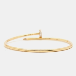 Pre Owned Cartier Juste Un Clou Diamonds 18k Yellow Gold Small Model Bracelet 17