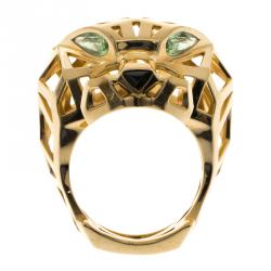 Pre Owned خاتم كارتييه بانثر دو كارتييه عقيق يماني تسافوريت ذهب أصفر عيار 18 مقاس 57