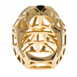 Pre Owned خاتم كارتييه بانثر دو كارتييه عقيق يماني تسافوريت ذهب أصفر عيار 18 مقاس 57