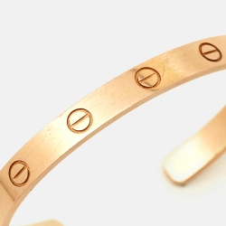 Pre Owned Cartier Love 18k Rose Gold Open Cuff Bracelet 17