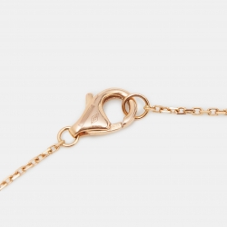 Pre Owned Cartier Amulette De Cartier Malachite Diamond 18k Rose Gold Necklace