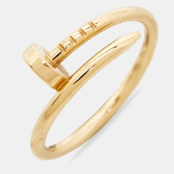 Pre Owned Cartier Juste Un Clou 18k Yellow Gold Small Model Ring Size 53