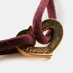 مملوكة مسبقًا Cartier C de Cartier Heart 18k Yellow Gold Adjustable Cord Bracelet
