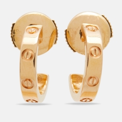 Pre Owned Cartier Love 18k Rose Gold Earrings