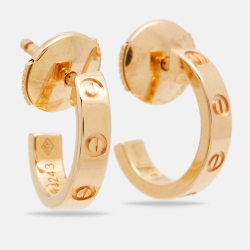 Pre Owned Cartier Love 18k Rose Gold Earrings