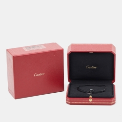 Pre Owned Cartier Love Ceramic Diamond 18K White Gold Adjustable Cord Bracelet