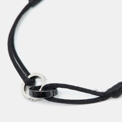 Pre Owned Cartier Love Ceramic Diamond 18K White Gold Adjustable Cord Bracelet