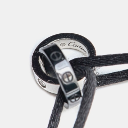Pre Owned Cartier Love Ceramic Diamond 18K White Gold Adjustable Cord Bracelet