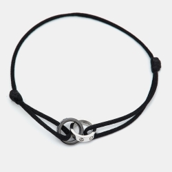 Pre Owned Cartier Love Ceramic Diamond 18K White Gold Adjustable Cord Bracelet