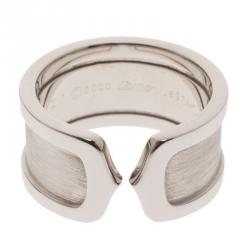 Pre Owned Cartier C De Cartier 18k white Gold Ring Size 50