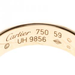 Pre Owned Cartier Love 18k Rose Gold Band Ring Size 59