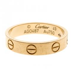 Pre Owned Cartier Love 18K Yellow Gold Wedding Band Ring Size 49