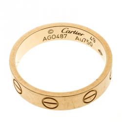 Pre Owned Cartier Love 18K Yellow Gold Wedding Band Ring Size 49
