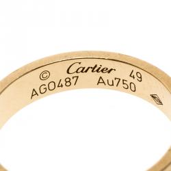 Pre Owned Cartier Love 18K Yellow Gold Wedding Band Ring Size 49