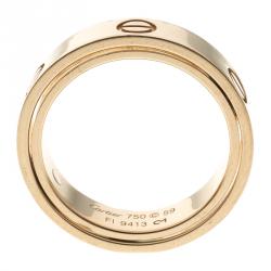 مملوكة مسبقًا Cartier Secret Love 18k Yellow Gold Band Ring Size 59
