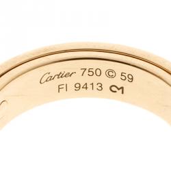 مملوكة مسبقًا Cartier Secret Love 18k Yellow Gold Band Ring Size 59