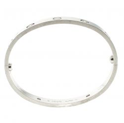 Pre Owned Cartier Love 4 Diamonds 18k White Gold Bracelet 16cm
