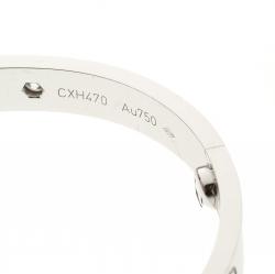 Pre Owned Cartier Love 4 Diamonds 18k White Gold Bracelet 16cm