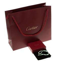 Pre Owned Cartier Trinity De Cartier Three Tone 18k Gold Adjustable Sea Green Cord Bracelet