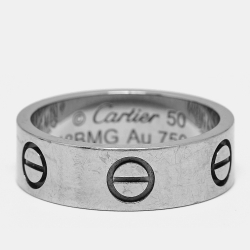 Pre Owned Cartier Love 18k White Gold Classic Model Ring Size 50