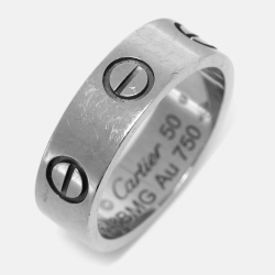 Pre Owned Cartier Love 18k White Gold Classic Model Ring Size 50