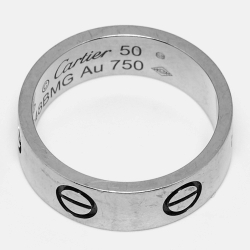 Pre Owned Cartier Love 18k White Gold Classic Model Ring Size 50