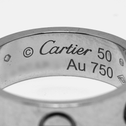 Pre Owned Cartier Love 18k White Gold Classic Model Ring Size 50