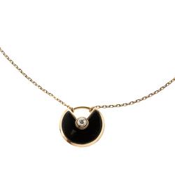 مملوكة مسبقًا Cartier Amulette de Cartier Onyx & Diamond 18k Rose Gold Necklace