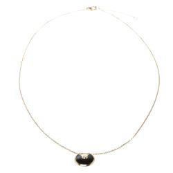 مملوكة مسبقًا Cartier Amulette de Cartier Onyx & Diamond 18k Rose Gold Necklace