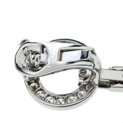 Pre Owned أقراط كارتييه أغرافيه ذهب أبيض عيار 18 وألماس ولؤلؤ رصاصي طويلة 