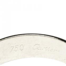 Pre Owned Cartier Or Amour Et Trinity 18k White Gold Ring Size 57