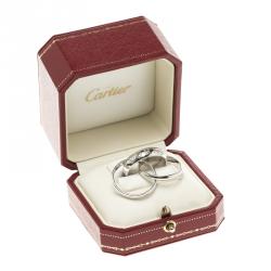 Pre Owned Cartier Or Amour Et Trinity 18k White Gold Ring Size 57
