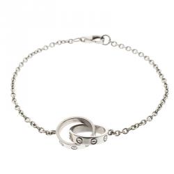 Cartier Love 2 Hoops 18k White Gold Chain Bracelet