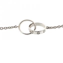 Cartier Love 2 Hoops 18k White Gold Chain Bracelet