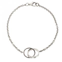 Cartier Love 2 Hoops 18k White Gold Chain Bracelet