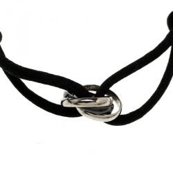 Pre Owned سوار كارتييه ترينيتي دو كارتييه سيراميك أسود وذهب أبيض عيار 18 حبل قابل للضبط