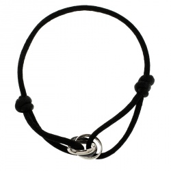 Pre Owned سوار كارتييه ترينيتي دو كارتييه سيراميك أسود وذهب أبيض عيار 18 حبل قابل للضبط