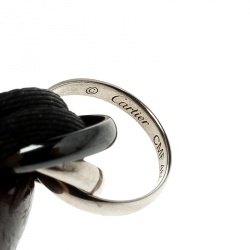 Pre Owned سوار كارتييه ترينيتي دو كارتييه سيراميك أسود وذهب أبيض عيار 18 حبل قابل للضبط