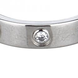 Pre Owned Cartier Love Diamond White Gold Wedding Band Ring Size 52