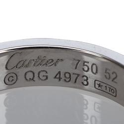 Pre Owned Cartier Love Diamond White Gold Wedding Band Ring Size 52