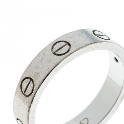 Pre Owned Cartier Love Diamond 18k White Gold Wedding Band Ring Size 52